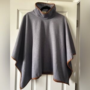 Tuckernuck Light Grayish Blue Hooded Cape with Dark Trim NWT